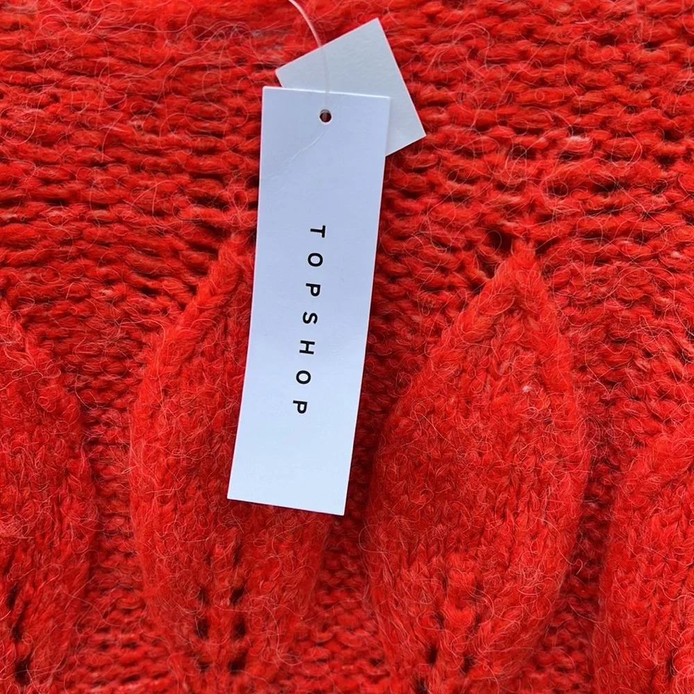 Topshop women’s red sweaters. Size 12 Topshop Red Pointelle  Knit Sweater  NWT